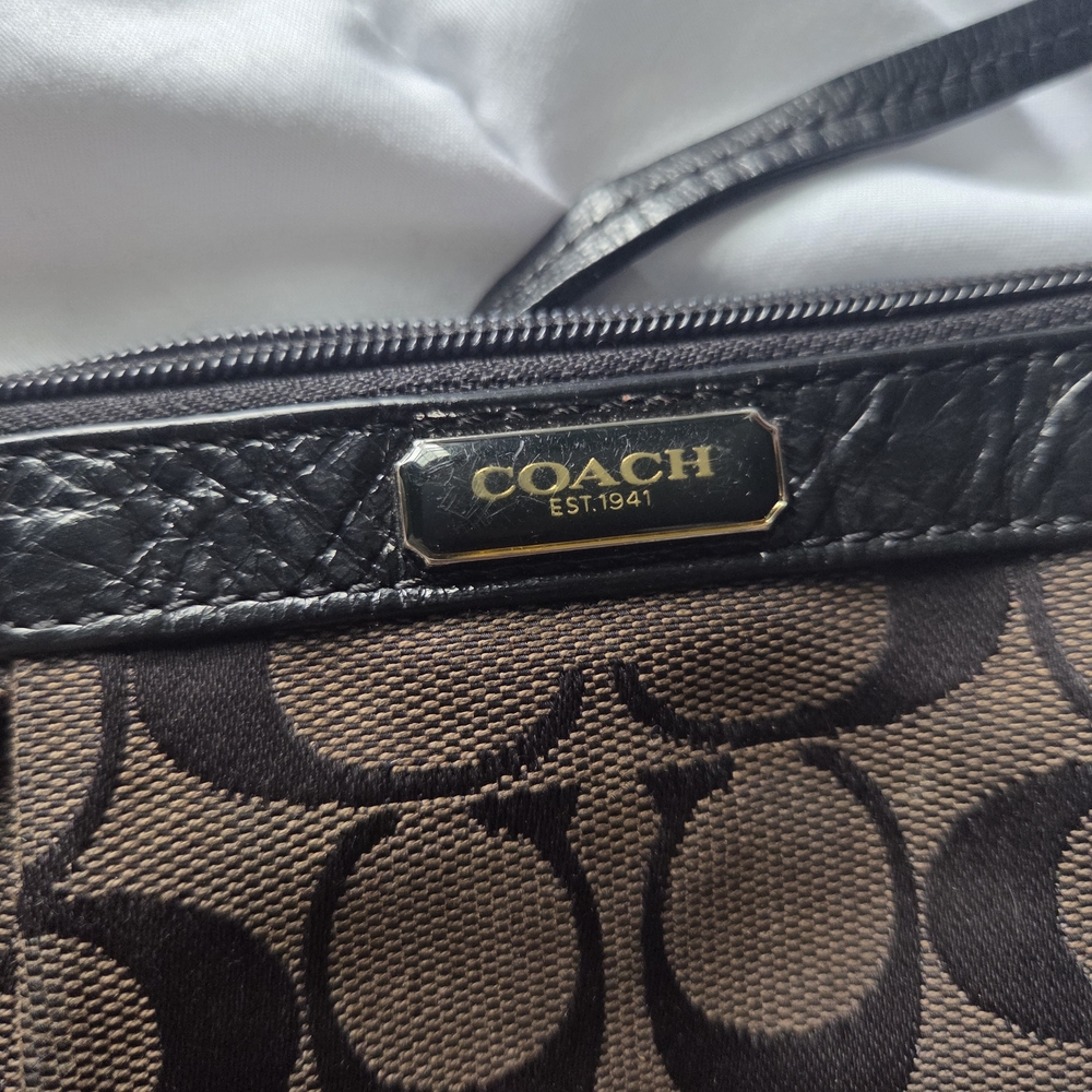 Coach Brown and Black Signature Bag